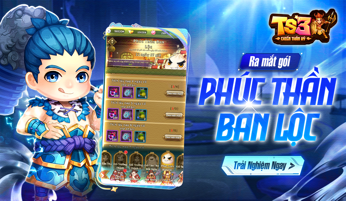[Sự kiện] – Phúc Thần Ban Lộc: Nạp Một Lần, Phúc Lộc Theo Sau